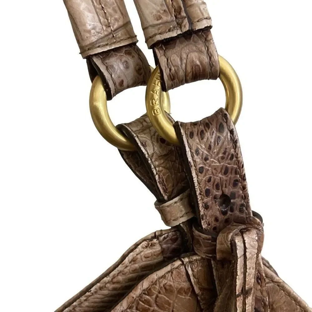 Brahmin Anne Melborne Croco Hobo in Toasted Almond